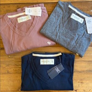 3 abercrombie vneck tshirts, XXL NWT